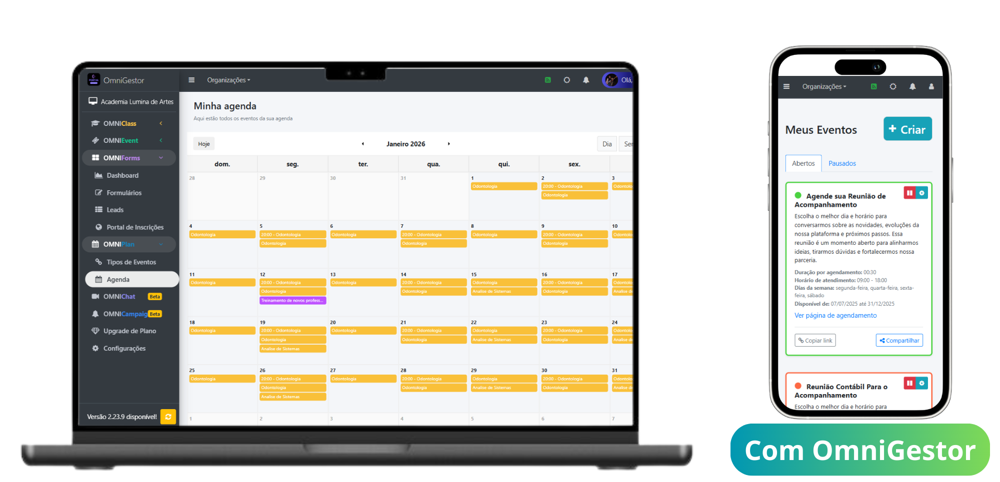 Solução OmniPlan para gestão de calendário